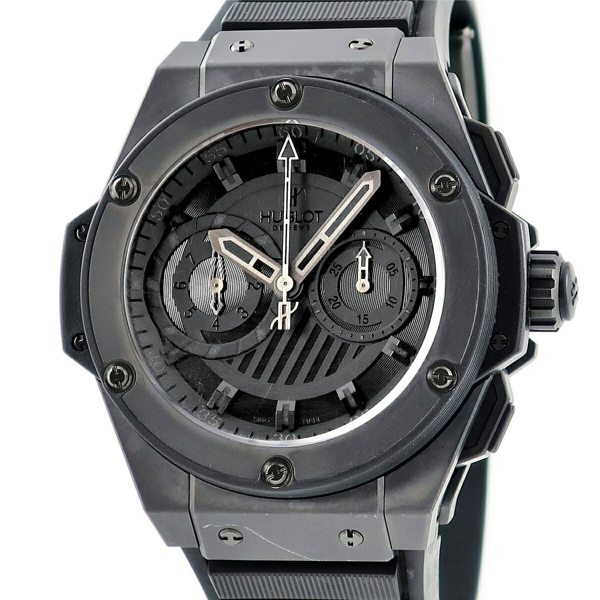 樂天商城 - ウブロ HUBLOT キングパワー フドロワイヤント オールブラック 715.CI.1110.RX クロノグラフ 限定 メンズ 腕時計自動巻き ブラック 【中古】