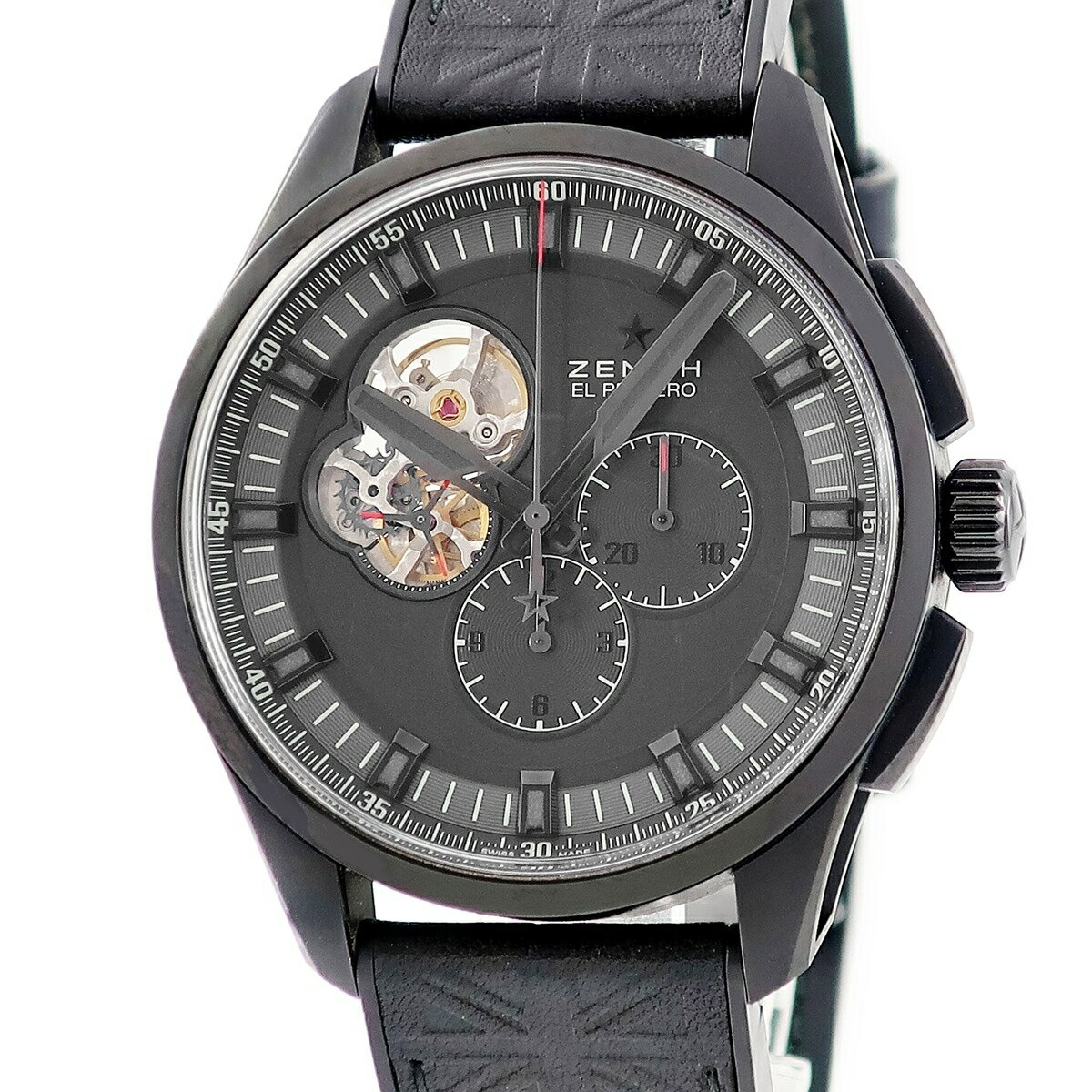 ゼニス ZENITH クロノマスター 1969 トリビュート トゥ ザ ローリングストーンズ 96.2260.4061 黒 限定 メンズ 腕時計自動巻き ブラック 【中古】