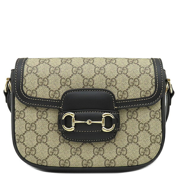 gucci///////////////\\\\\\\\\\\\\\\\\\\\\\\\\\\\\\\' - グッチ GUCCI ショルダーバッグ ホースビット 1955 スモール GGスプリームキャンバス レザー ベージュ×ブラック シャンパンゴールド金具 黒 81520 【中古】