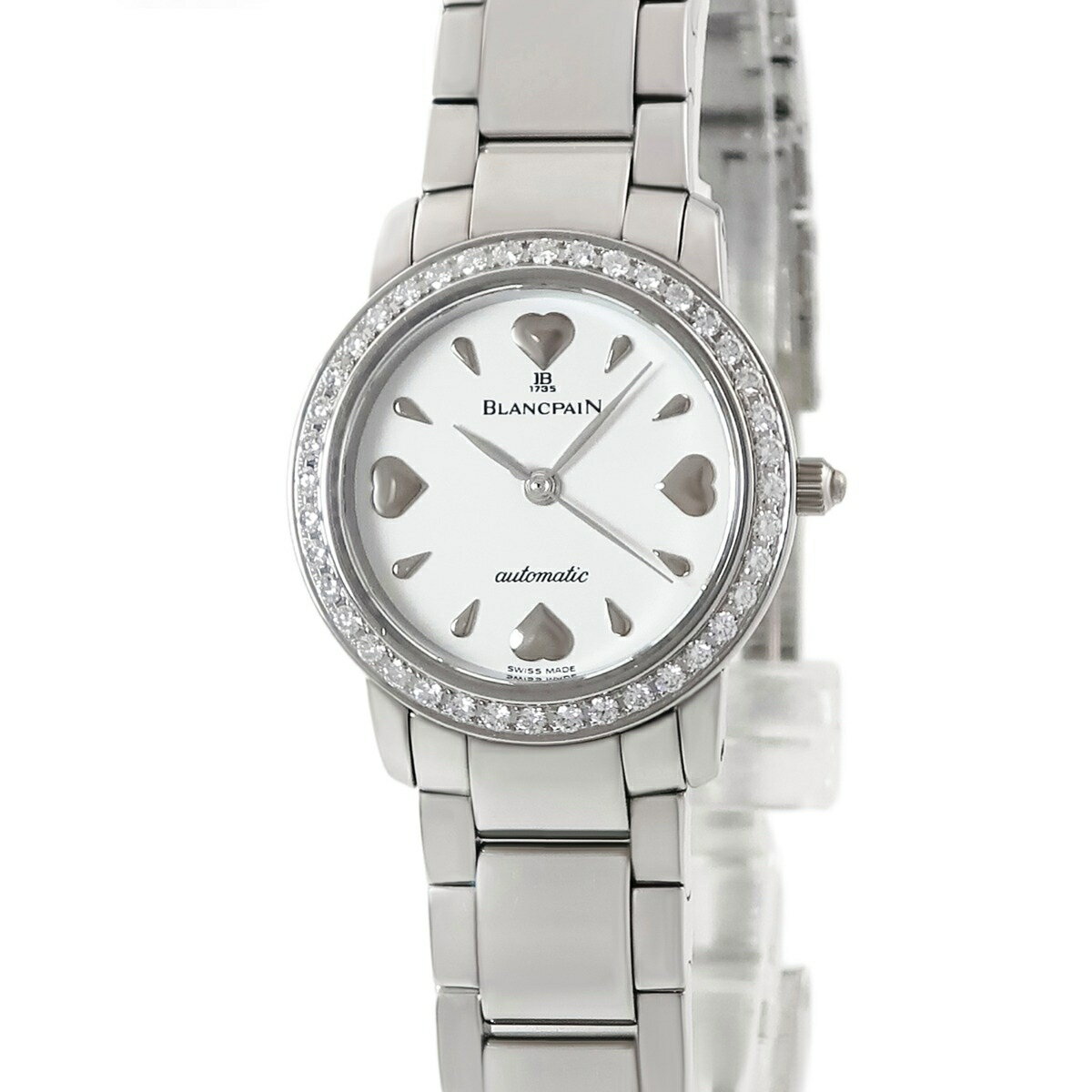 Blancpain - ブランパン BLANCPAIN レディバード B0096-4682B-71 OH済 純正ダイヤ ホワイト レディーバード ハート レディース 腕時計自動巻き ホワイト 【中古】