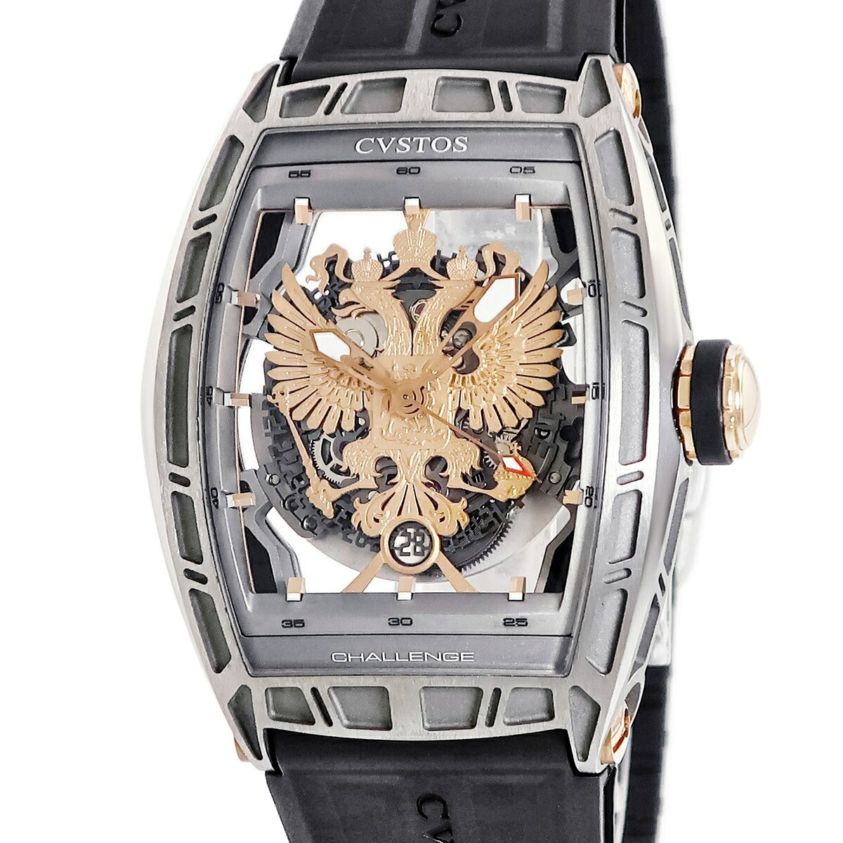樂天商城 - クストス CVSTOS チャレンジ ジェットライナー SL EAGLE OF RUSSIA K18RG×Ti トノウ スケルトン 限定20本 メンズ 腕時計自動巻き ゴールド 【中古】