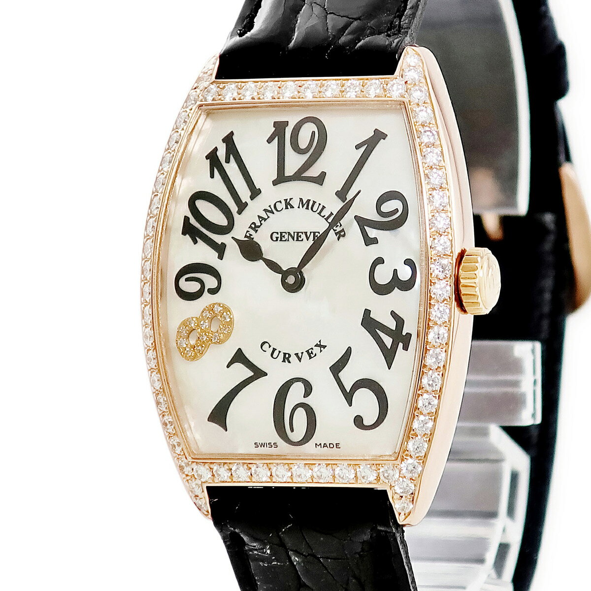 Other - フランクミュラー FRANCK MULLER トノウカーベックス レリーフ 2852 QZ MOP D 1R CD8 K18RG 純正ダイヤ 限定 レディース 腕時計クオーツ ホワイト 【中古】