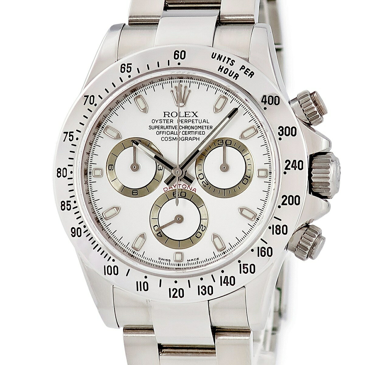 DAYTONA - ロレックス ROLEX コスモグラフ デイトナ 116520 Z番 スモールセコンド タキメーター ホワイト 白 メンズ 腕時計自動巻き ホワイト 【中古】