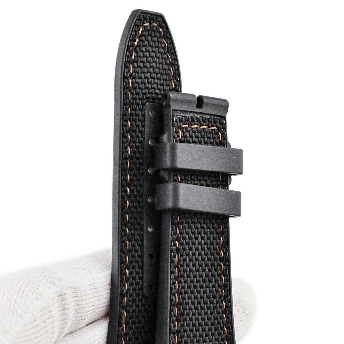 フランクミュラー FRANCK MULLER 腕時計パーツ 純正 ヴァンガード V45用 ファブリック×ラバーバンド ナイロン ラバー ブラック 新品同様 ベルト 取付ネジ付き 29mm ブラック 黒 【中古】