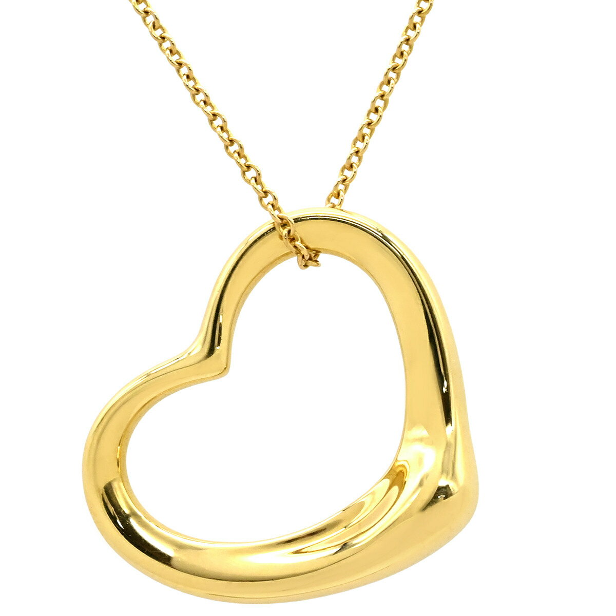 Rakuten - ティファニー Tiffany & Co ネックレス オープンハート イエローゴールド T＆Co. 18K 18金 750 YG エルサペレッティ 【中古】
