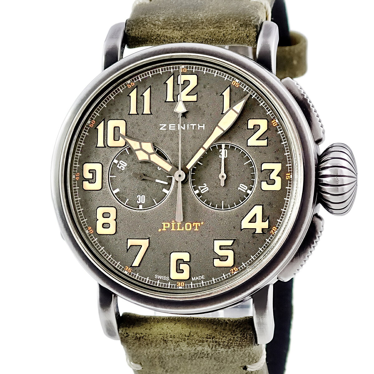 ゼニス ZENITH ヘリテージ パイロット タイプ20 トンアップ 11.2430.4069/21.C773 TYPE XX Ton-Up メンズ 腕時計自動巻き グレー 【中古】