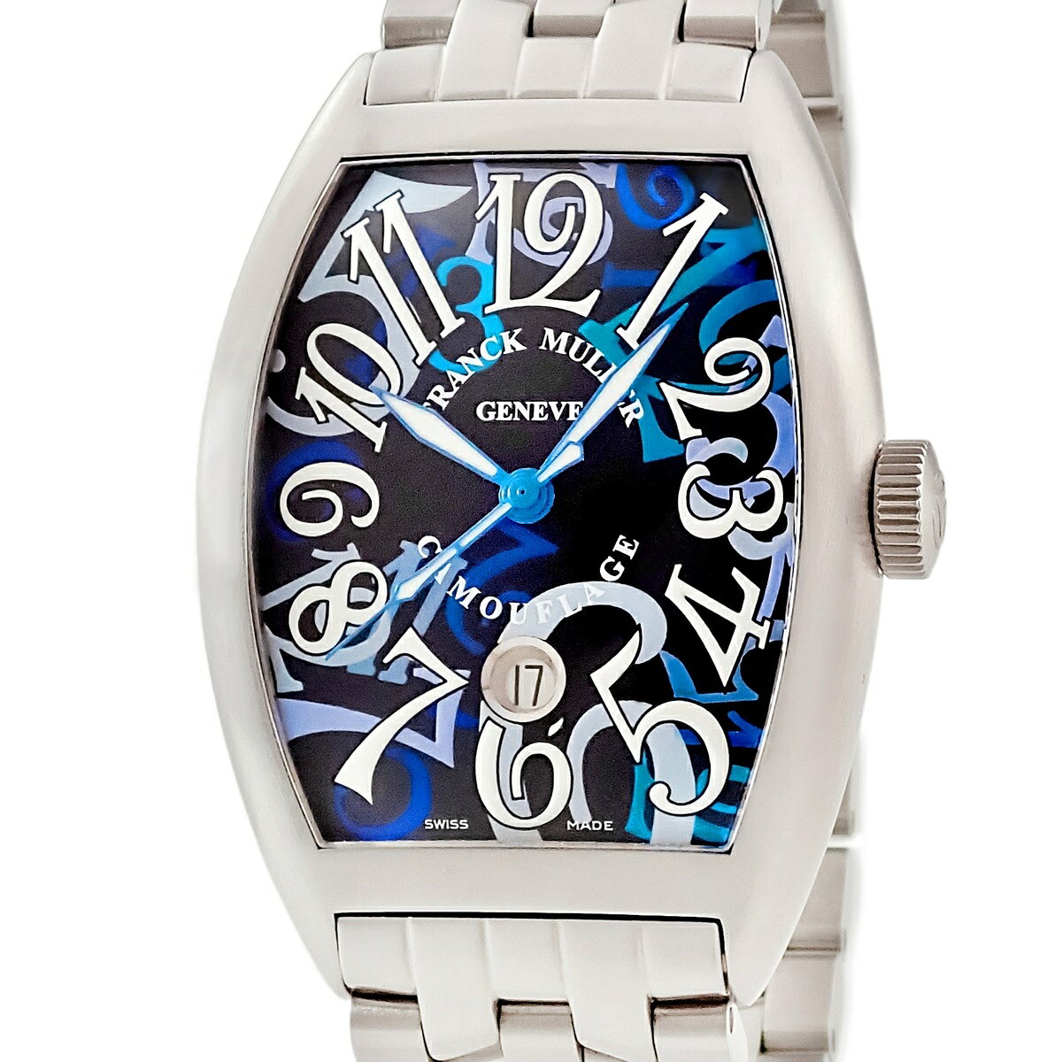 フランクミュラー FRANCK MULLER カサブランカ カモフラージュ 8880CDTBRCAMOUFLAGE ブルー トノー デイト 限定 メンズ 腕時計自動巻き ブルー 【中古】