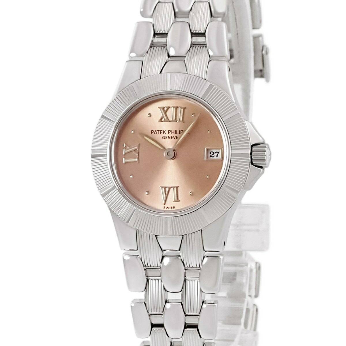 パテックフィリップ PATEK PHILIPPE ネプチューン 4880/1A-001 サーモン ピンク デイト ローマン ドット レディース 腕時計クオーツ ピンク 【中古】