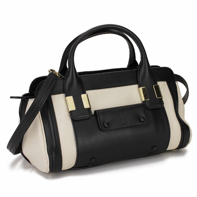 クロエ CHLOE アリス カーフレザー＆シープスキン ハンドバッグ ハスキーホワイト【HUSKY WHITE】＆ブラック 3S0158 703 00X 【レディース】