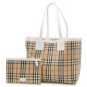 バーバリー トートバッグ バッグ レディース ロンドン ミディアム VINTAGE CHECK ヴィンテージチェック アーカイブベージュ&ホワイト LL MD ...
