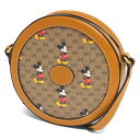 グッチ ショルダーバッグ/クロスボディ バッグ中古 レディース GGスプリーム GUCCI × DISNEY Mickey ミッキーマウス ディズニー コラボ ラウンド 子年 ベージュ&キャメル 603938 HWUBM 8559 GUCCI