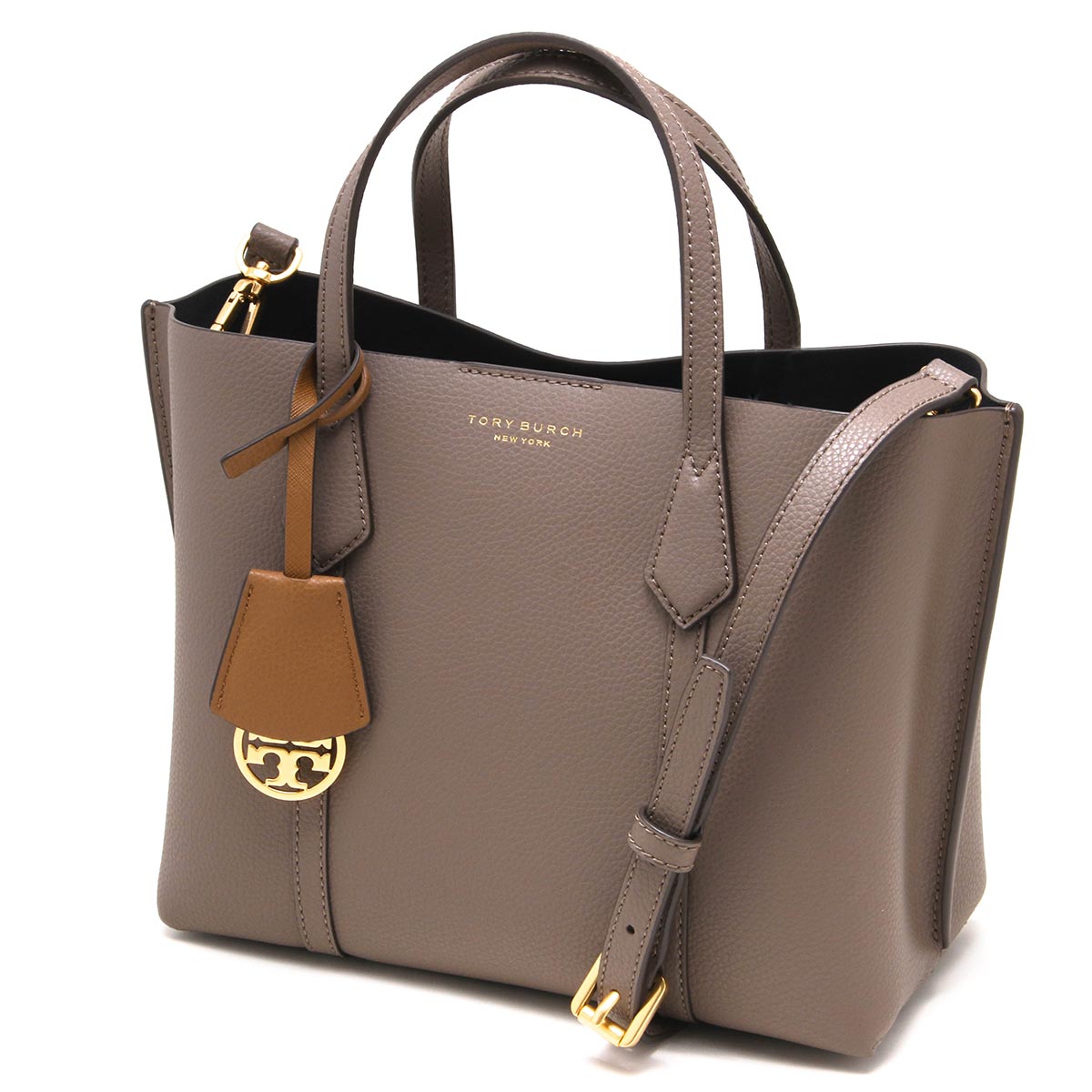トリーバーチトートバッグ/ショルダーバッグ バッグ レディース ペリー スモール クラムグレージュ&シェルキャメル 81928 093