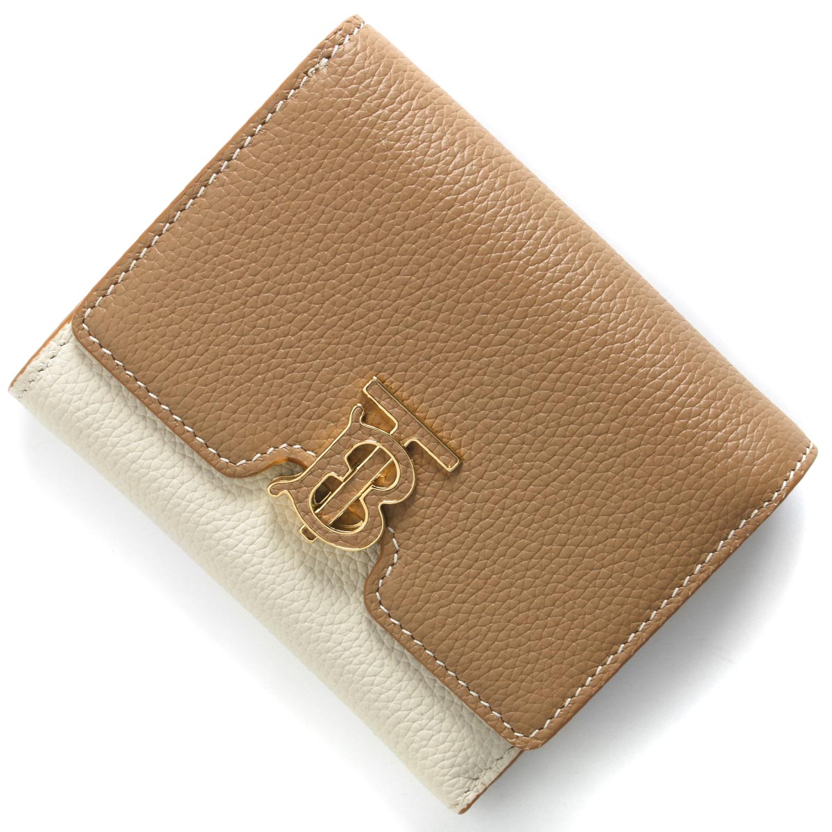 バーバリー 三つ折り財布 財布 レディース TB キャメルベージュ&アーカイブベージュ&ウォームタンブラウン LS TB COMPACT WALLET LGL ...