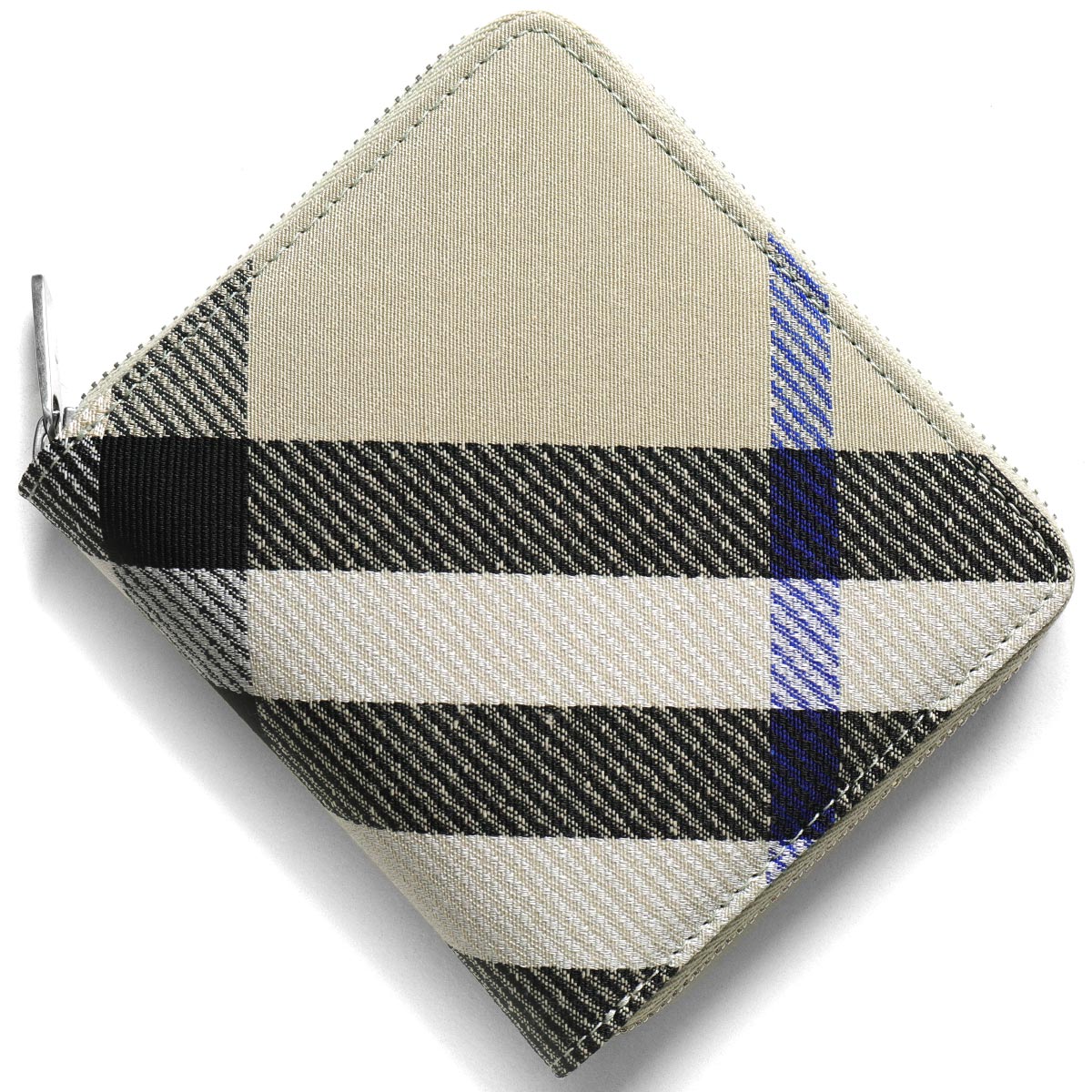 バーバリー 二つ折り財布 財布 メンズ レディース チェック ジャガード リケンくすみベージュ MS ZIP WALLET MD CJ1 153462 A388...