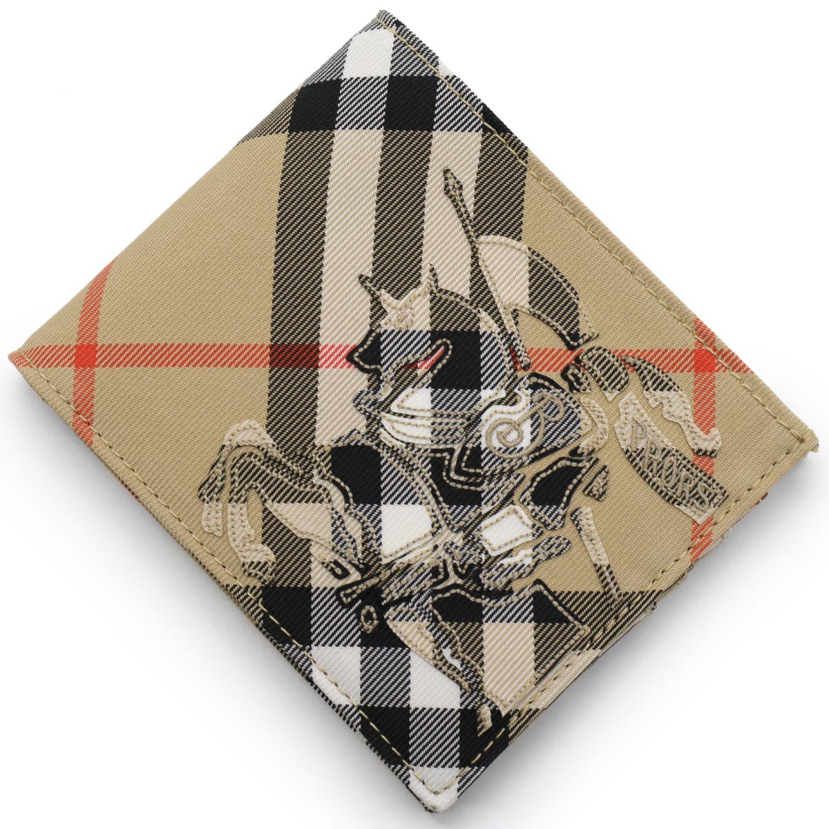 バーバリー 二つ折り財布(札入れ) 財布 メンズ バイフォールド バーバリーチェック 馬上騎士 サンドブラウンマルチ MS BI-FOLD WALLET CEK...