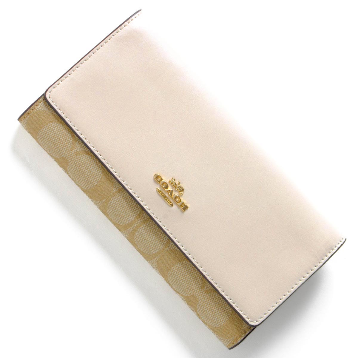 コーチ 長財布 財布 レディース シグネチャー スリム ライトカーキベージュ&チョークホワイト C5966 IMDQC COACHのサムネイル
