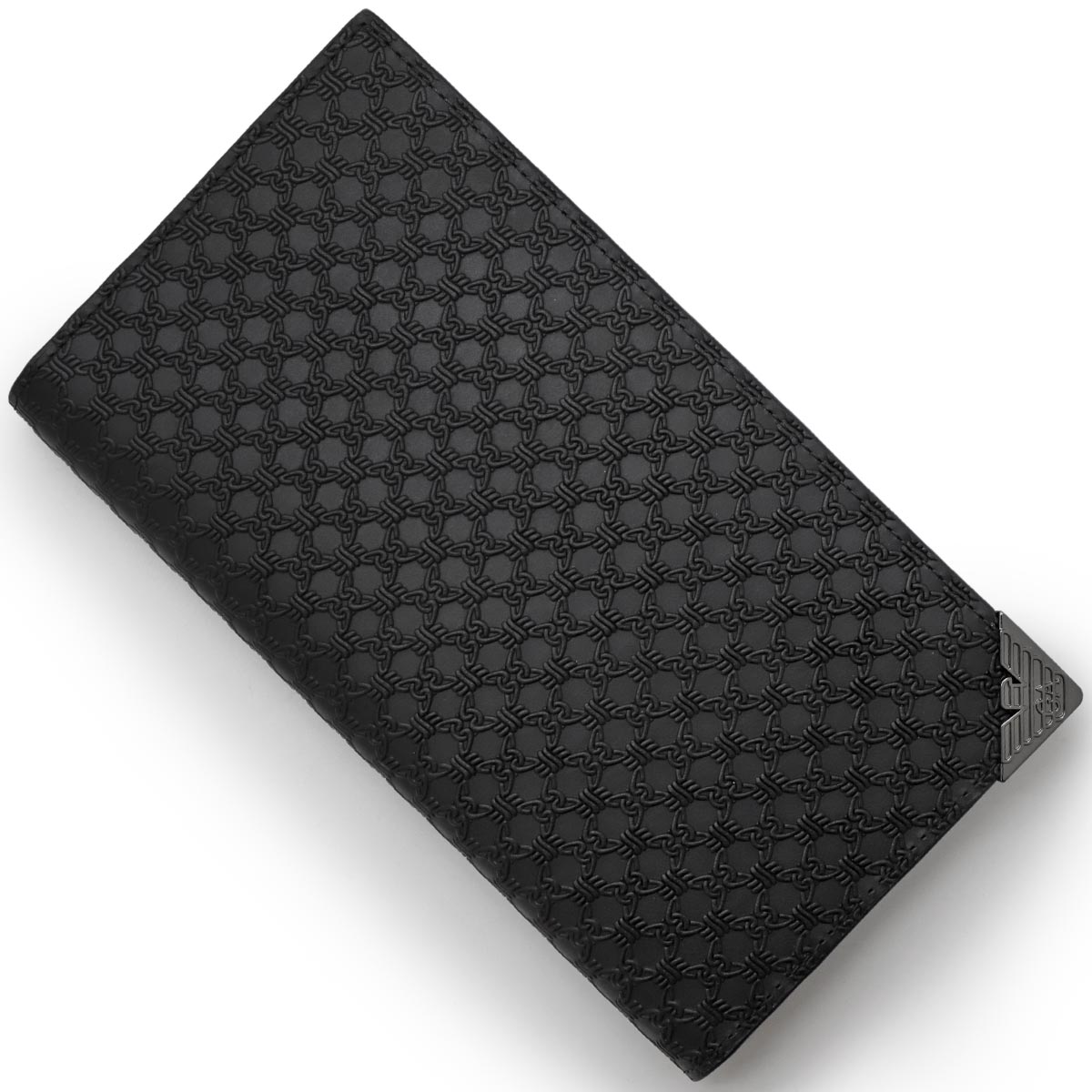 エンポリオアルマーニ長財布 財布 メンズ モノグラム 二つ折り イーグルプレート ブラック Y4R624 YQ82X 80001