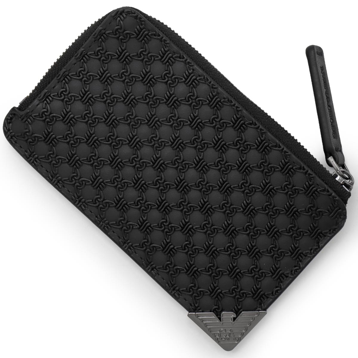 エンポリオアルマーニコインケース(小銭入れ)/カードケース/フラグメントケース 財布 メンズ モノグラム イーグルプレート ブラック Y4R630 YQ82X 80001