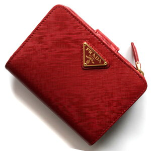 プラダ 二つ折り財布 財布 レディース サフィアーノ トライアングル 三角ロゴプレート フォーコレッド 1ML018 QHH F068Z PRADA