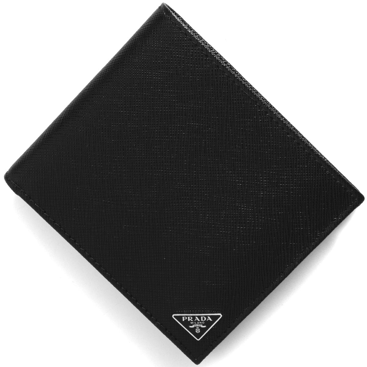 プラダ 二つ折り財布（メンズ） プラダ 二つ折り財布（札入れ） 財布 メンズ サフィアーノ トライアングル 三角ロゴプレート ブラック 2MO513 QHH F0002 PRADA