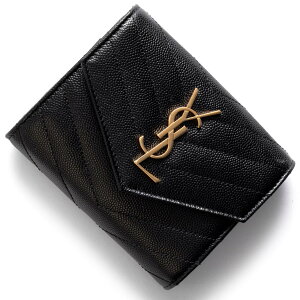 サンローランパリ イヴサンローラン 三つ折り財布 財布 レディース モノグラム YSL ブラック 403943 BOW01 1000 SAINT LAURENT PARIS