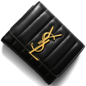 サンローランパリ イヴサンローラン 三つ折り財布 財布 レディース ヴィキ YSL ブラック 539976 0YD01 1000 SAINT LAURENT PARIS