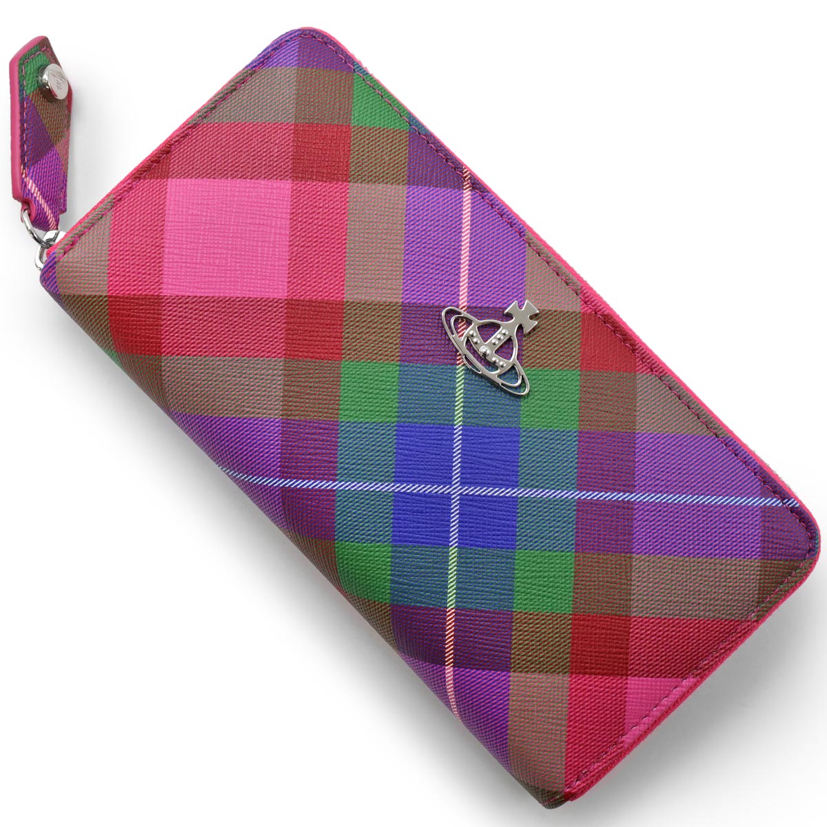 ヴィヴィアンウエストウッド長財布 財布 レディース サフィアーノ クラシック オーブ ラウンドファスナー キャンディタータンピンクマルチ 51060058W S001O G301