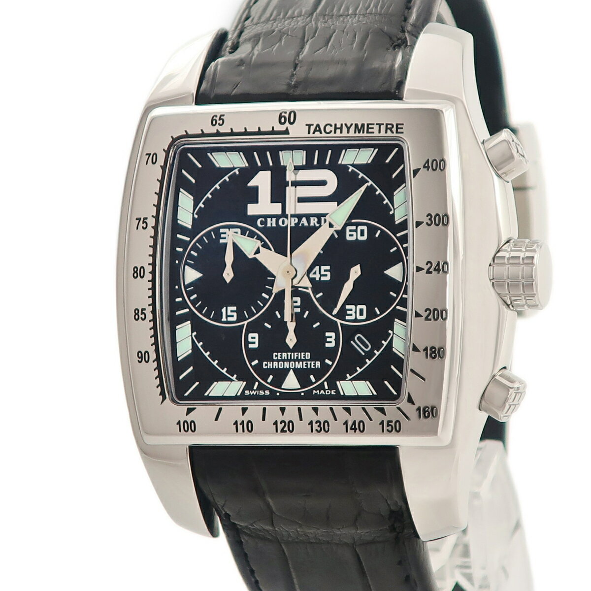 ショパール 腕時計（メンズ） ショパール ミリア タイクーン クロノグラフ 16/8961 黒 角型 自動巻き
