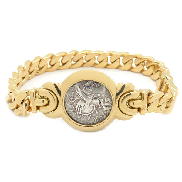 ブルガリ BVLGARI ブレスレット モネーテ ユリウスカエサル コイン チェーンブレスレット モネーテ K18YG イエローゴールド×シルバー347793 定番 人気 美品 【中古】のサムネイル