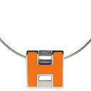 エルメス HERMES ネックレス カージュドアッシュ Hキューブ メタル/エナメル オレンジXシルバー- レディース 定番 人気 美品 【中古】