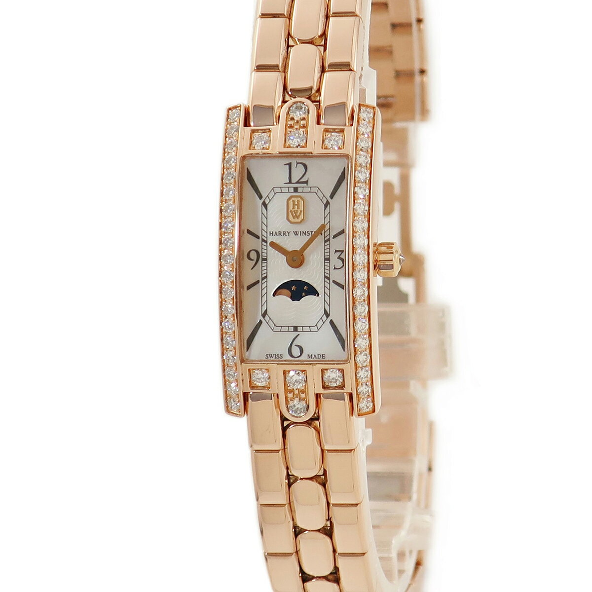 ハリーウィンストン アヴェニューCミニ ムーンフェイズ AVCQMP16RR002 K18RG無垢 純正ダイヤ クオーツのサムネイル