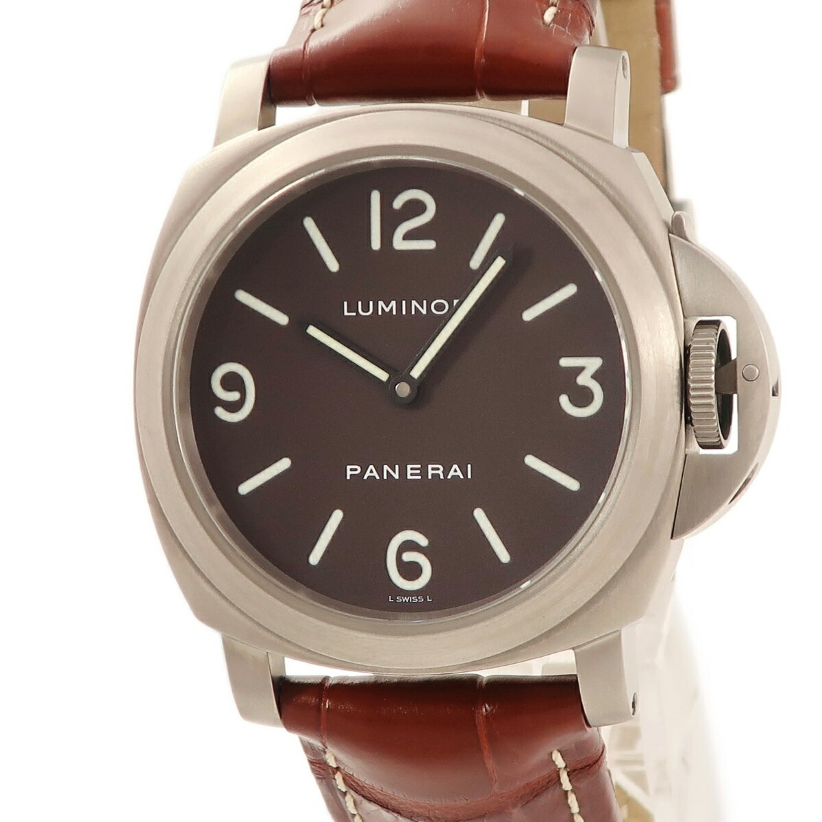 ルミノール 腕時計（メンズ） パネライ ルミノール ベース 44mm PAM00116 E番 茶 アラビア バー 手巻き