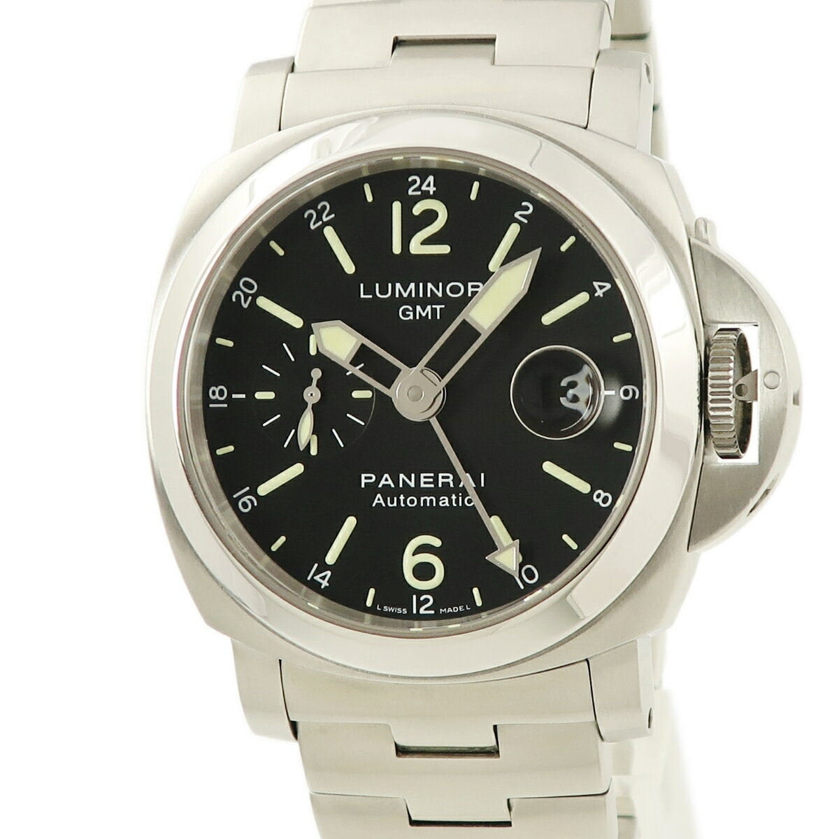 ルミノール 腕時計（メンズ） パネライ ルミノール GMT PAM00297 P番 黒 スモセコ 自動巻き