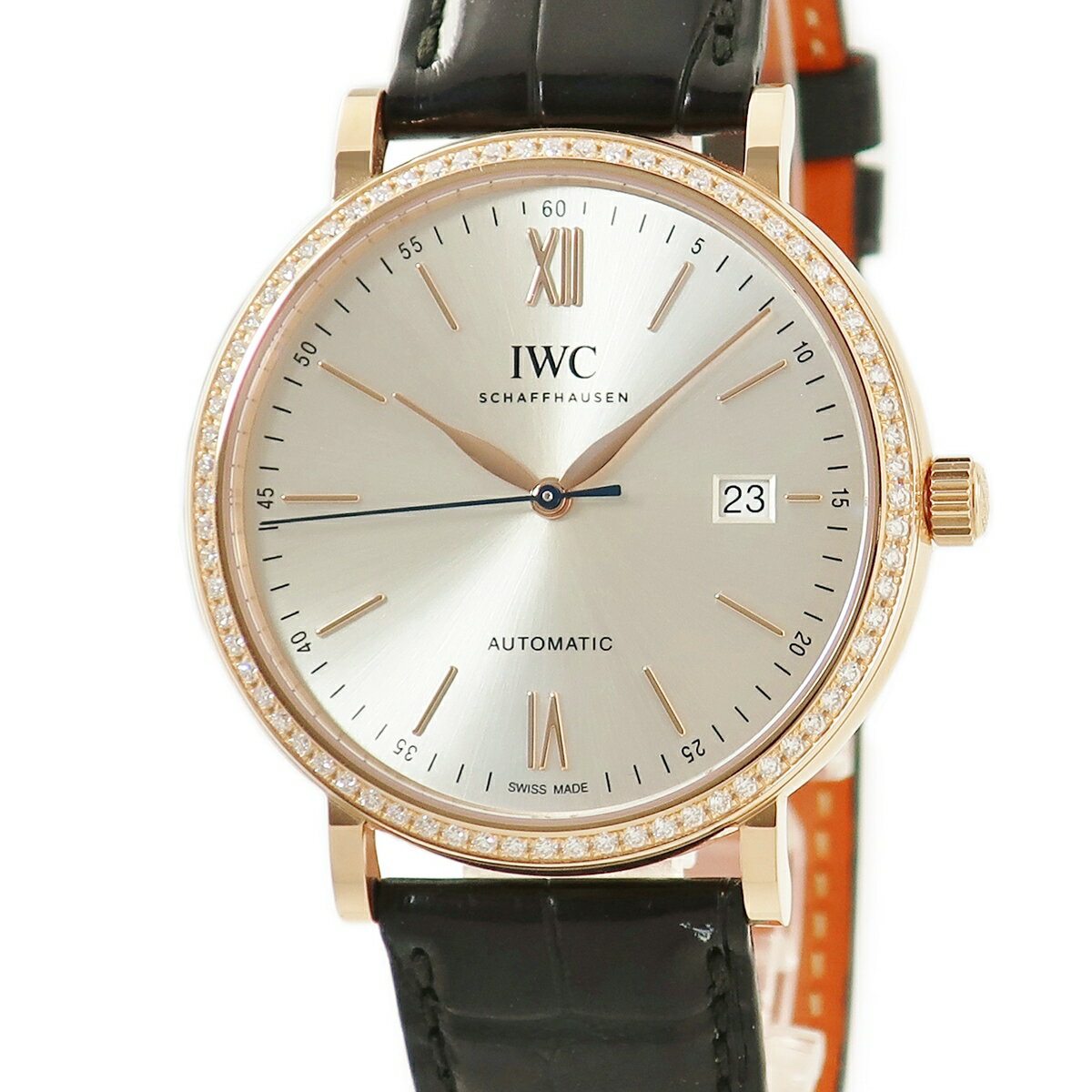 IWC ポートフィノ 腕時計（メンズ） IWC ポートフィノ オートマティック IW356515 K18RG無垢 純正ダイヤ ローマン バー 自動巻き