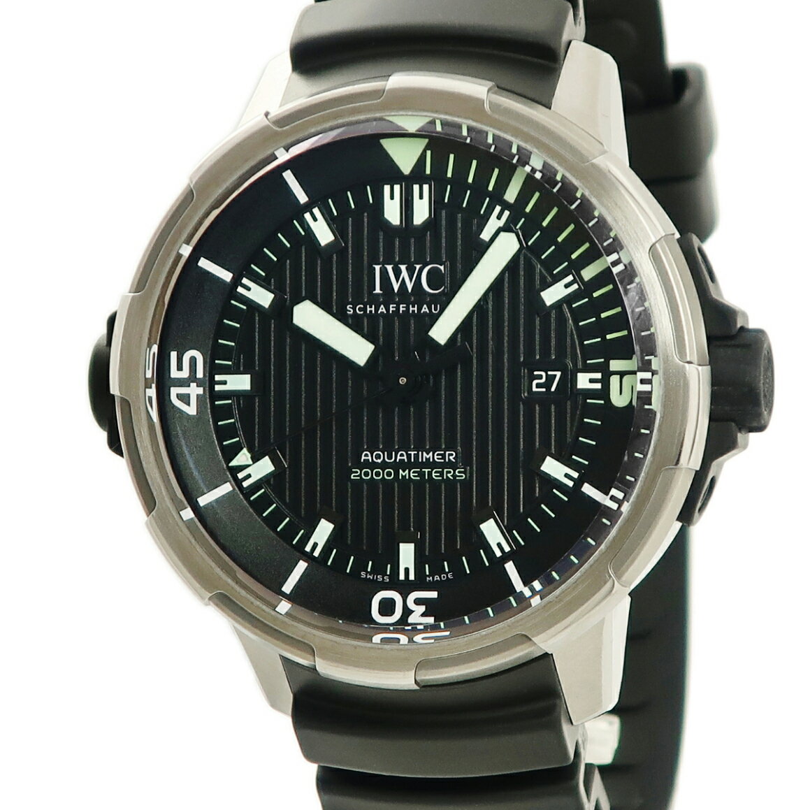 IWC アクアタイマー 腕時計（メンズ） IWC アクアタイマー オートマティック 2000 IW358002 黒 バー 回転式アウター/インナーベゼル 自動巻き