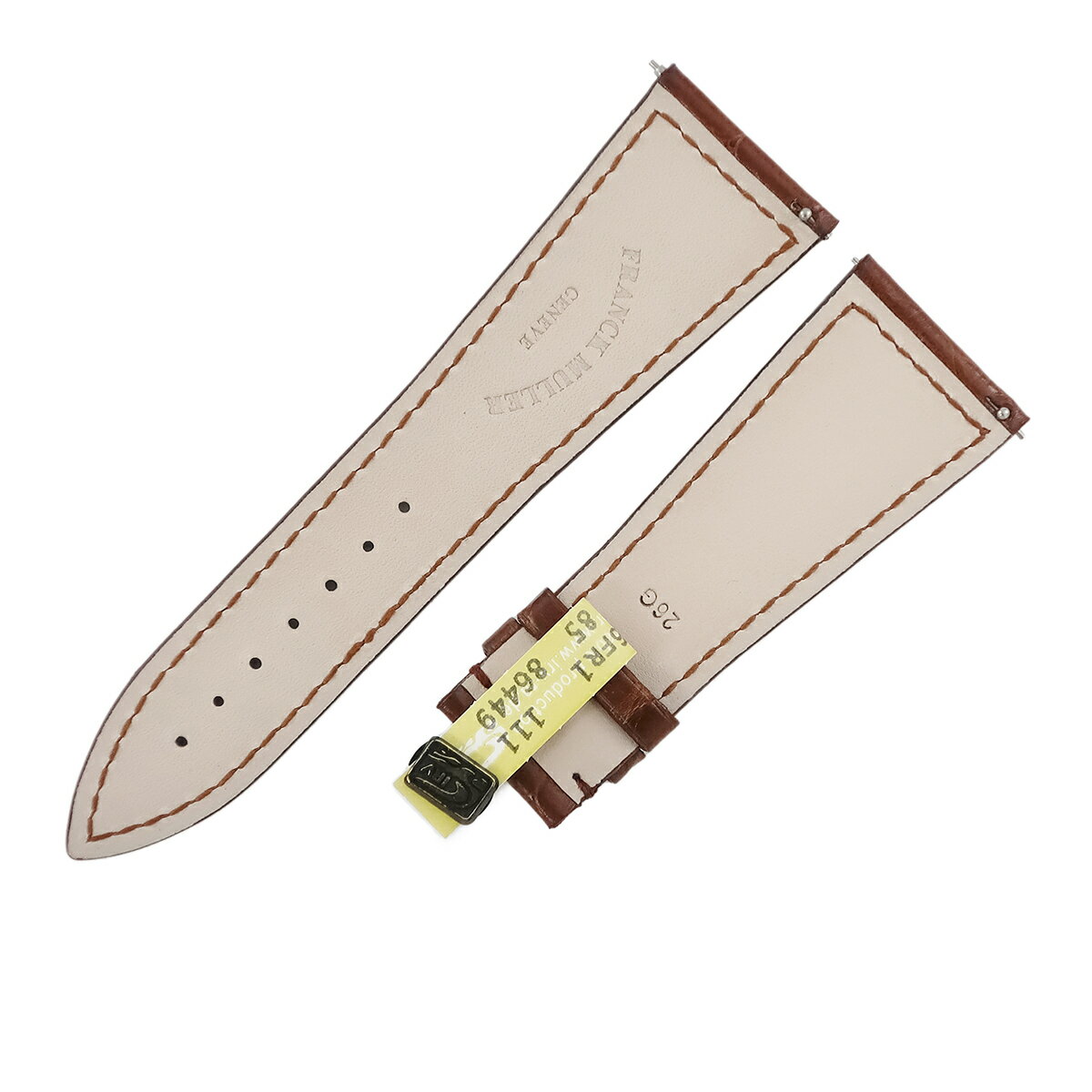 フランクミュラー 腕時計パーツ マスタースクエア 6000 H用 クロコバンド クロコダイル ブラウン 未使用 純正 替え マット 26mm ブラウン 茶 中古