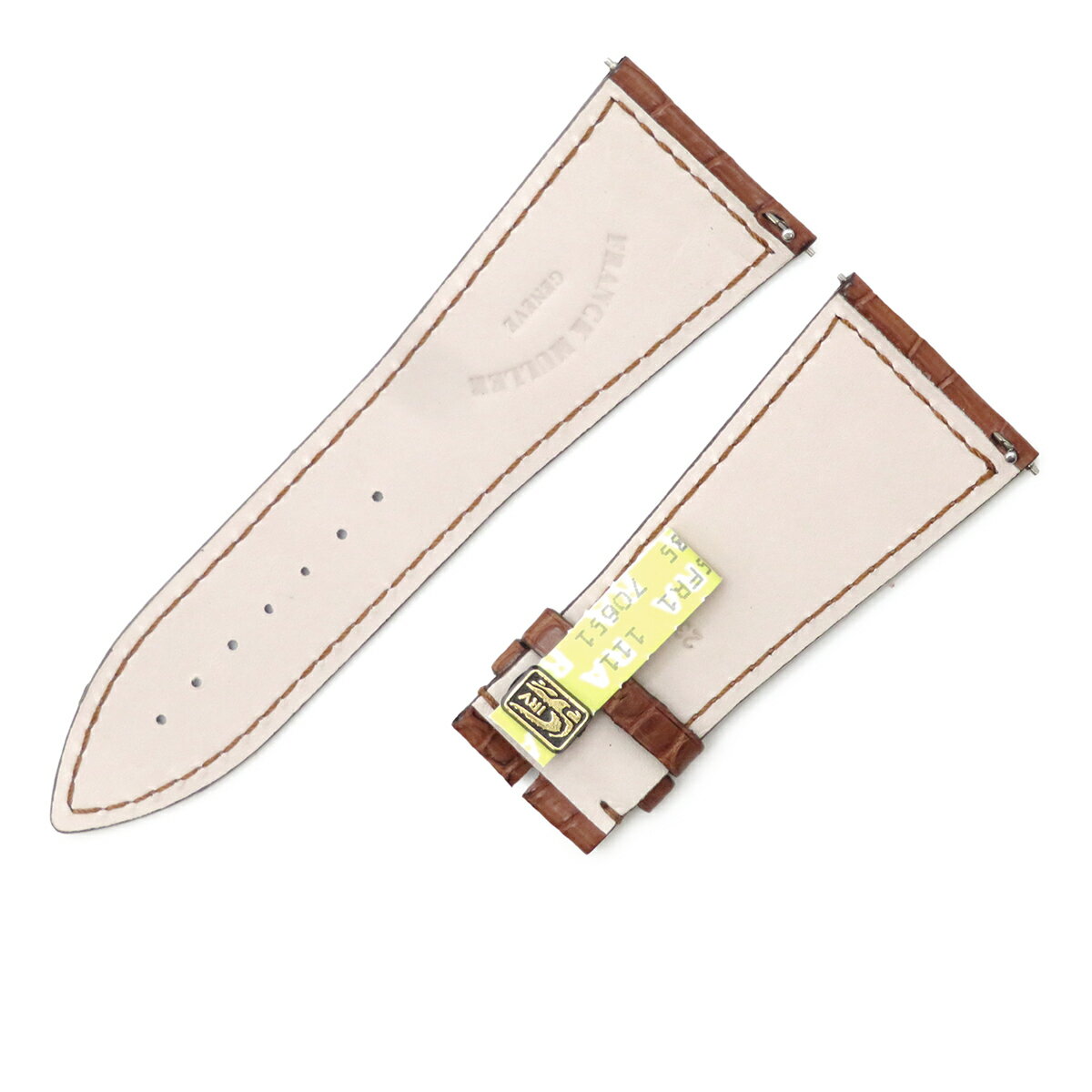 フランクミュラー 腕時計パーツ マスタースクエア 6000 KING用 クロコバンド クロコダイル ブラウン 未使用 純正 ベルト マット 30mm ブラウン 茶 中古