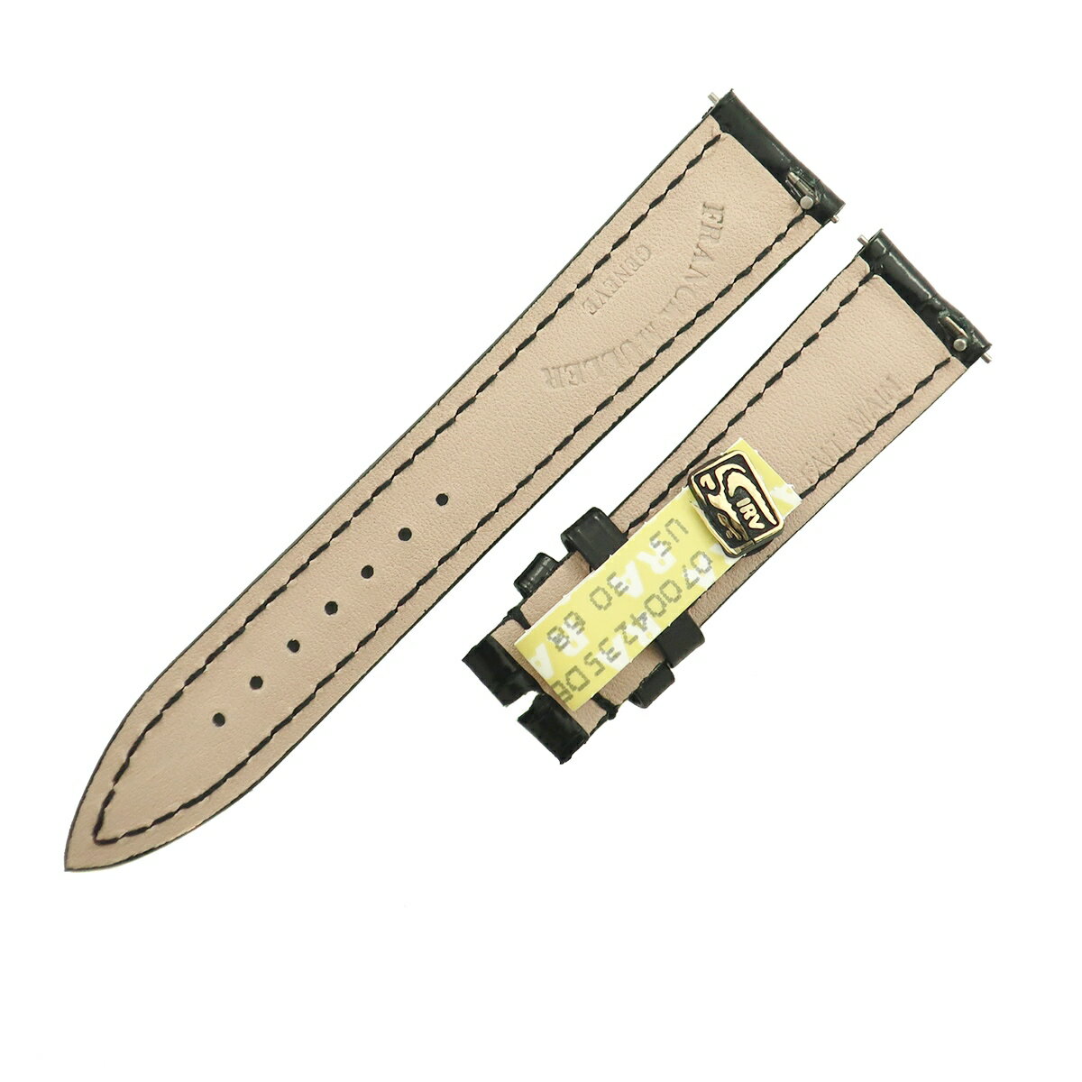 フランクミュラー 腕時計パーツ トノウカーベックス 7500/7502用 クロコバンド クロコダイル ブラック 未使用 純正 替え ショート 16mm ブラック 黒 中古