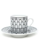 エルメス 食器 Hデコ コーヒーカップ&ソーサー 磁器 マルチカラー未使用 アッシュデコ モーニングカップ ポーセリン 中古
