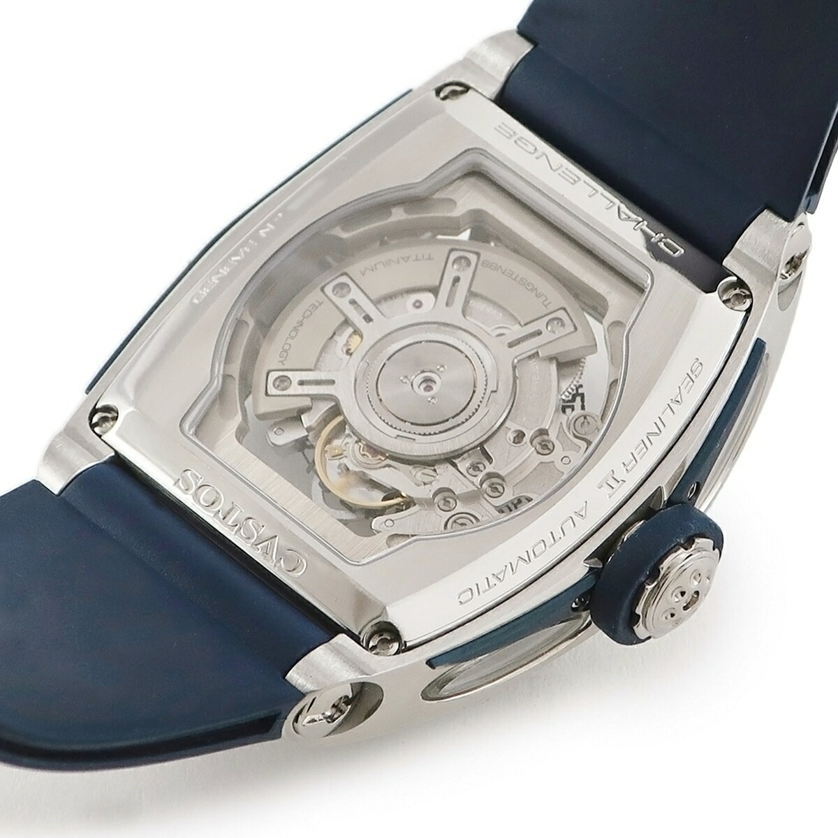 クストス チャレンジ シーライナー CVT-SEA2 ST OH済 シルバー ブルー 自動巻き