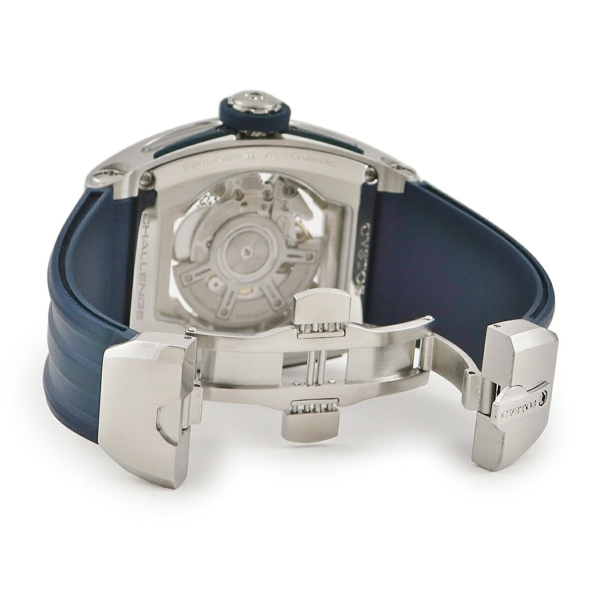 クストス チャレンジ シーライナー CVT-SEA2 ST OH済 シルバー ブルー 自動巻き