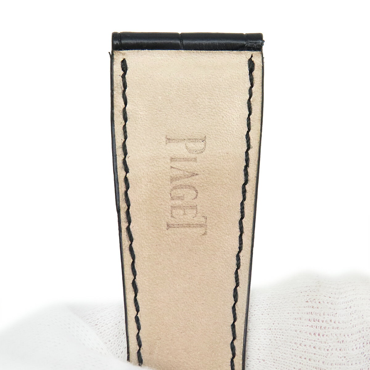 ピアジェ 腕時計パーツ クロコダイル ブラック 純正 替え クロコ ベルト バンド ストラップ 26mm ブラック 黒 中古