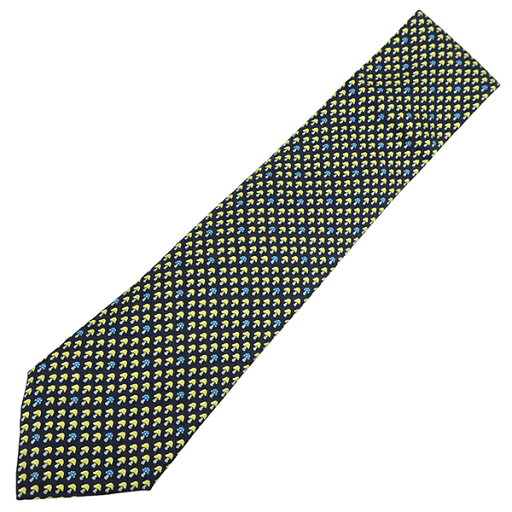 エルメス ネクタイ キノコ 9cm シルク マルチカラー 紺 黄色 マッシュルーム 中古 エルメス ネクタイ キノコ 9cm シルク マルチカラー 紺 黄色 マッシュルーム 中古