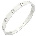 カルティエ ブレスレット LOVE ラブブレス ハーフダイヤ 6Pダイヤ K18WG シルバー #16 750WG 18K 18金 B6047716 中古