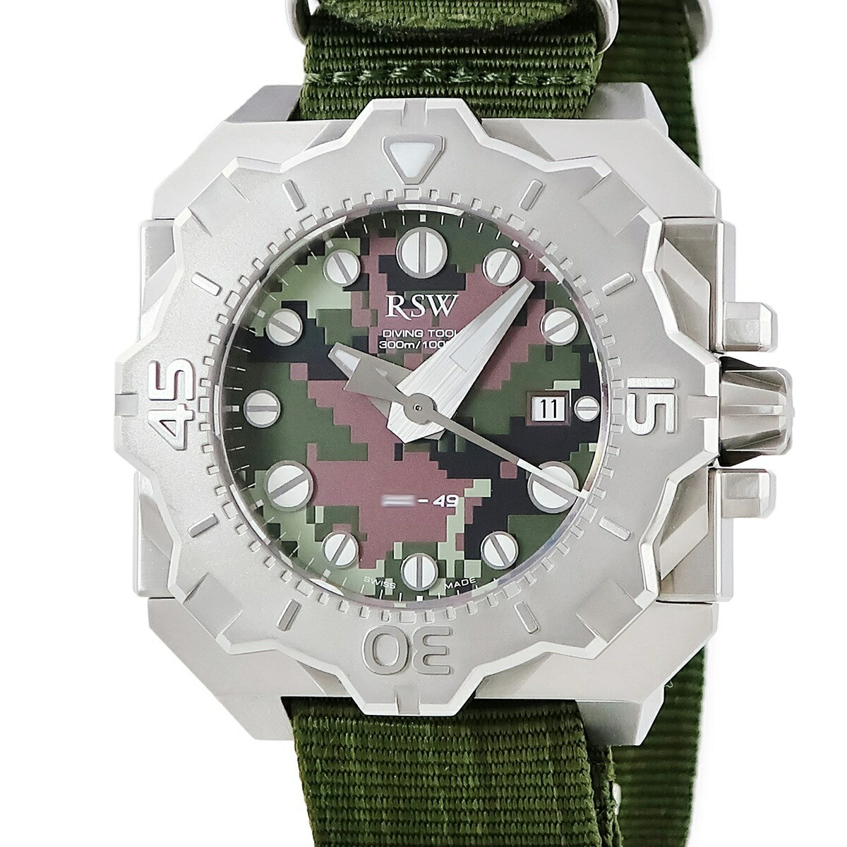 RSW ダイビングツール カモ 7050.MS.R1.95.00 未使用 迷彩 デジカモ グリーン 限定 自動巻き
