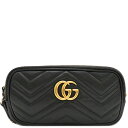 グッチ ショルダーバッグ GGマーモント チェーンショルダー レザー ブラック 黒 キルティング 546581 中古