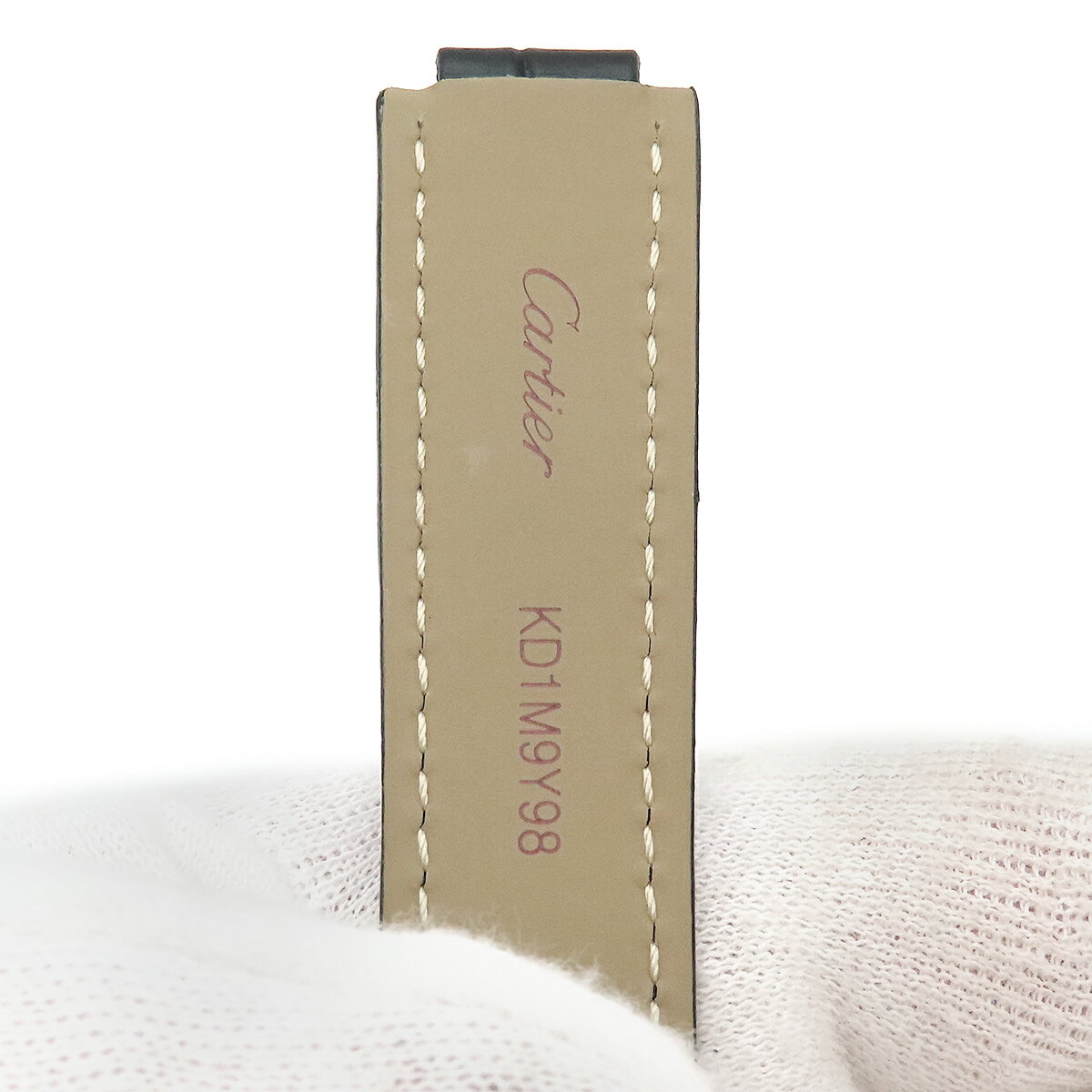 カルティエ 腕時計パーツ バロンブルー用 クロコバンド クロコダイル ブラック 未使用 純正 替え ベルト Dバックル用 ベルト ストラップ 18mm ブラック 黒 中古