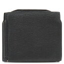 ヴァレクストラ 三つ折り財布 コンパクト ウォレット マネークリップ付き レザー ブラック 黒 中古