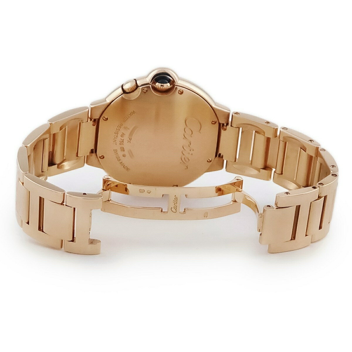 カルティエ バロンブルー ドゥ カルティエ W6920035 OH済 K18RG無垢 シェル ローマン クオーツ