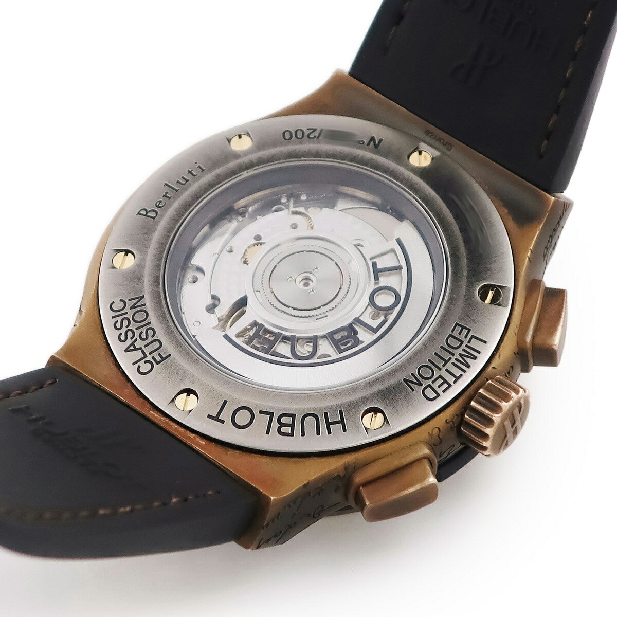 ウブロ クラシック フュージョン クロノ ベルルッティ 521.BZ.05IG.VR.BER19 コールドゴールド 限定 自動巻き